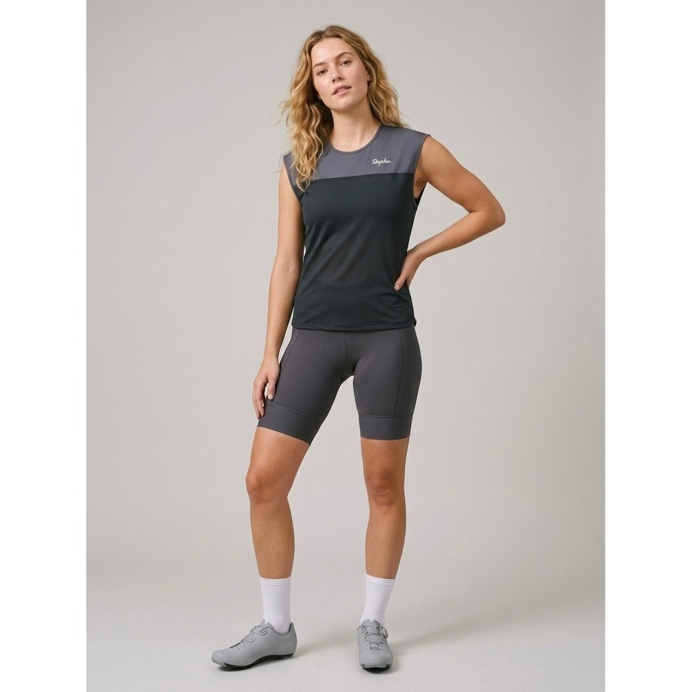 Rapha Grey Black Womens Trail Lightweight Tank Cycling Jersey Size Medium